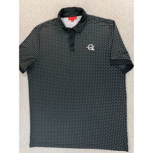 Redvanly Country Club Geometric‎ Short Sleeve Golf Polo Shirt (Men's XL) Black